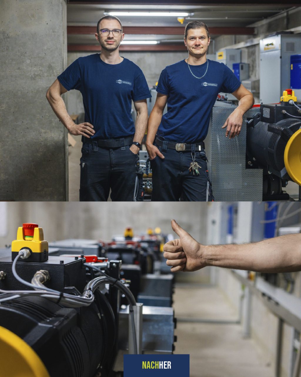 Mitarbeiter nach der Fertigstellung
