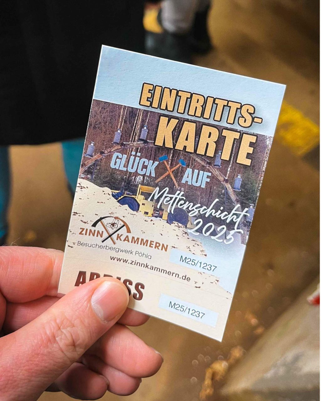 Eintrittskarte zur bergmännischen Mettenschicht