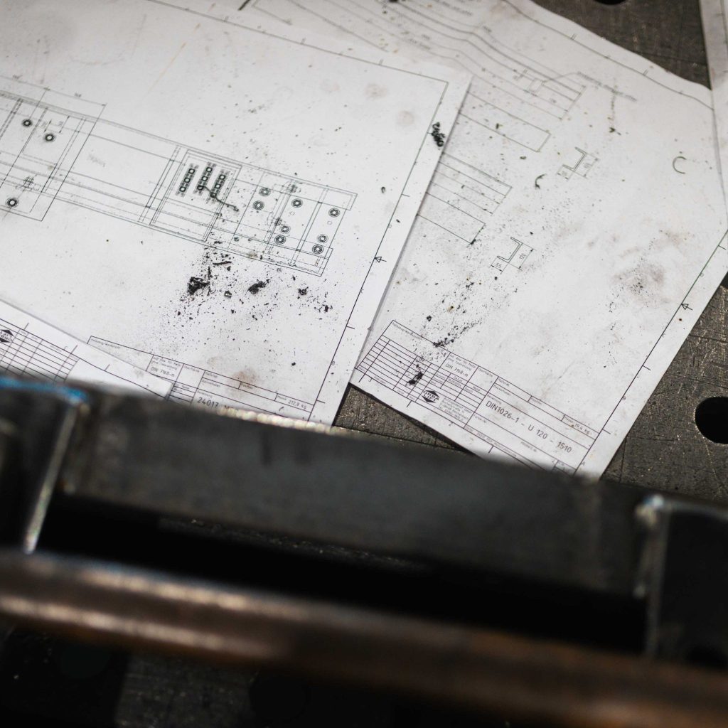 Technische Zeichnungen von Aufzügen